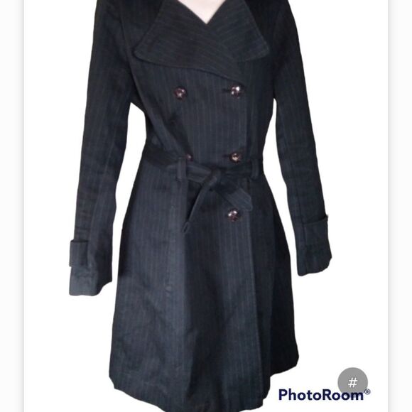 Cotton double-breasted pinstripe coat L - Picture 2 of 10